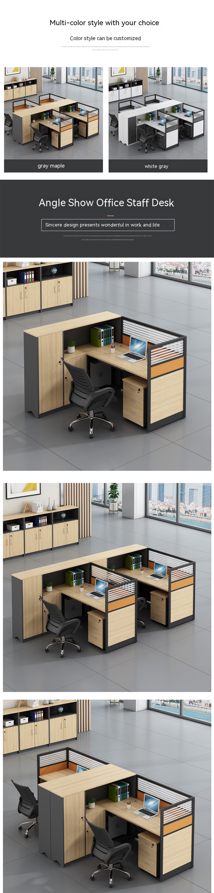 Office Furniture Combination Double Desk Computer Desk and Chair with Modern Design Style