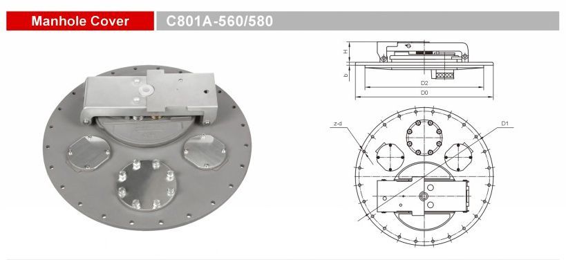Aluminum Alloy Tank Manlid, Manhole Cover for Tankers, Getc801A-560/580