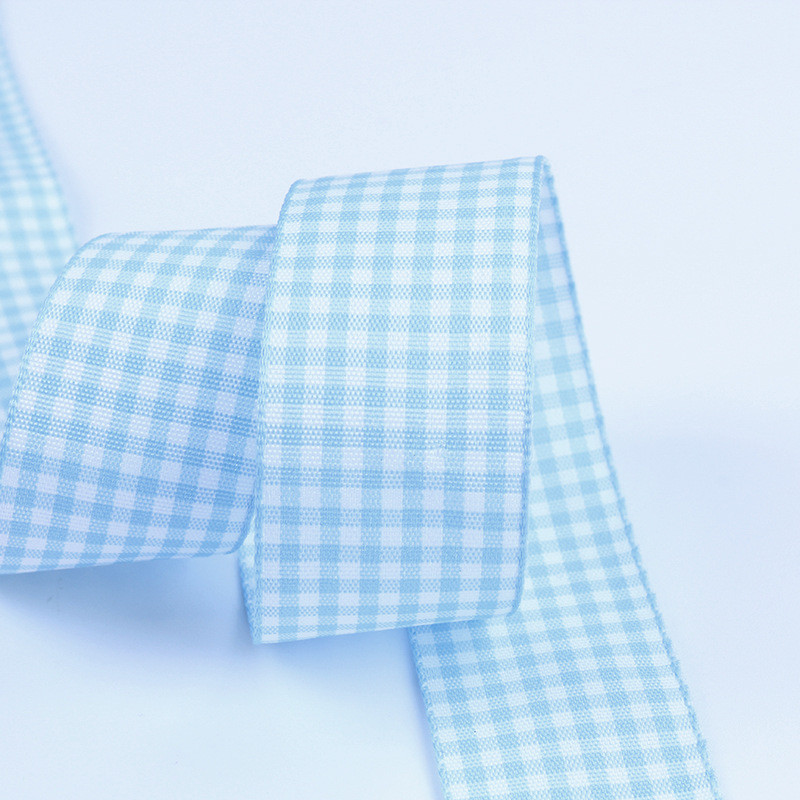 2.5cm Polyester Plaid Ribbon for Gift Packing and Chocolate Box Ribbon Bow Decoration