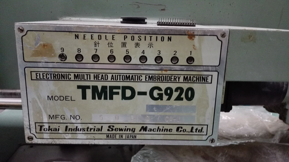 Used Tajima Embroidery Machine TMFD-G920 Production in 1996