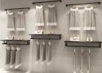 Customized Shop Wall Shelf Clothes Display Stand With Iron Matt Black