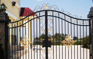 Quality Manual Courtyard Iron Gates Spray Paint Surface For Residential / Factories wholesale