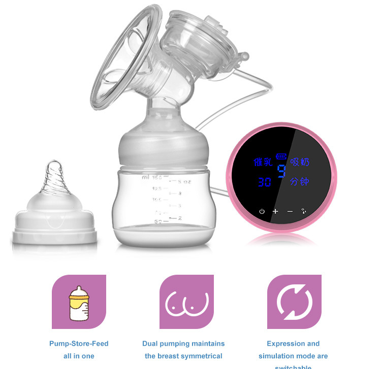 WinnerCare Electric Breast Pump LED display Two motor free to change 9 levels adjustable breast feeding suction pump