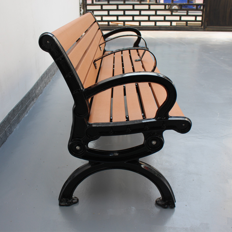 3 Seater Outdoor Recycled Plastic Benches With Cast Aluminum Legs 1800mm Length