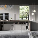 Modern Stylish Plywood Kitchen Cabinet In Italian Design Veneer And Lacquer