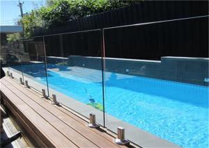Quality Free Design Frameless Glass Pool Fencing , Clear Swimming Pool Glass Fence wholesale