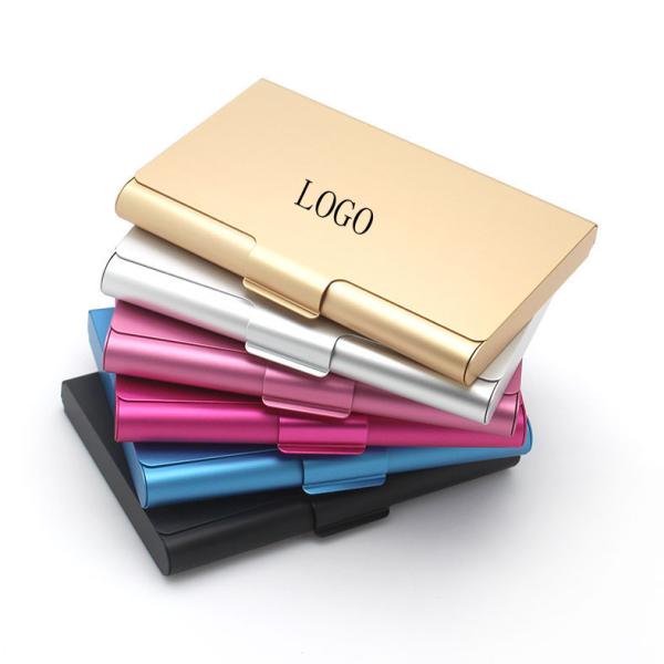 Aluminum alloy business card box folding business card box 93x62x10mm logo