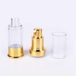 Gold Clear Pump Bottle Lightweight Luxury Cosmetic Packaging For Lotion 10ml -