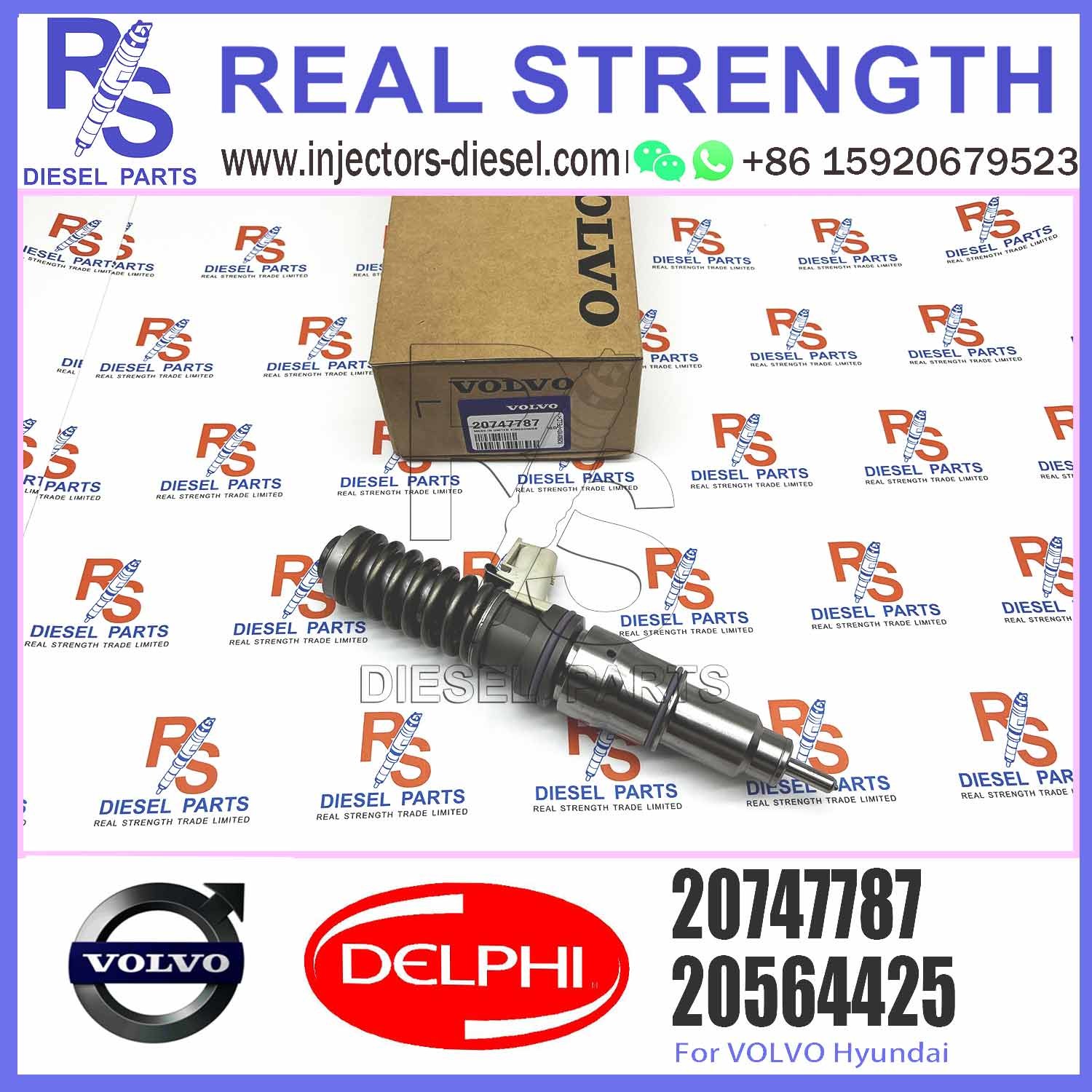 Diesel Engine 4 PINS Fuel Injector 20747787 for V-O-L-V (RENAULT) MD11 3530 & 35 with 9.5 MM BORE L195PBC
