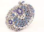 Handmade Full Crystal Stone Clutch Bag Silver Pu Leather Lining 16.5 * 4.8 *