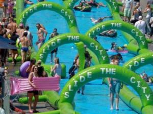 Quality Inflatable slide the city wholesale