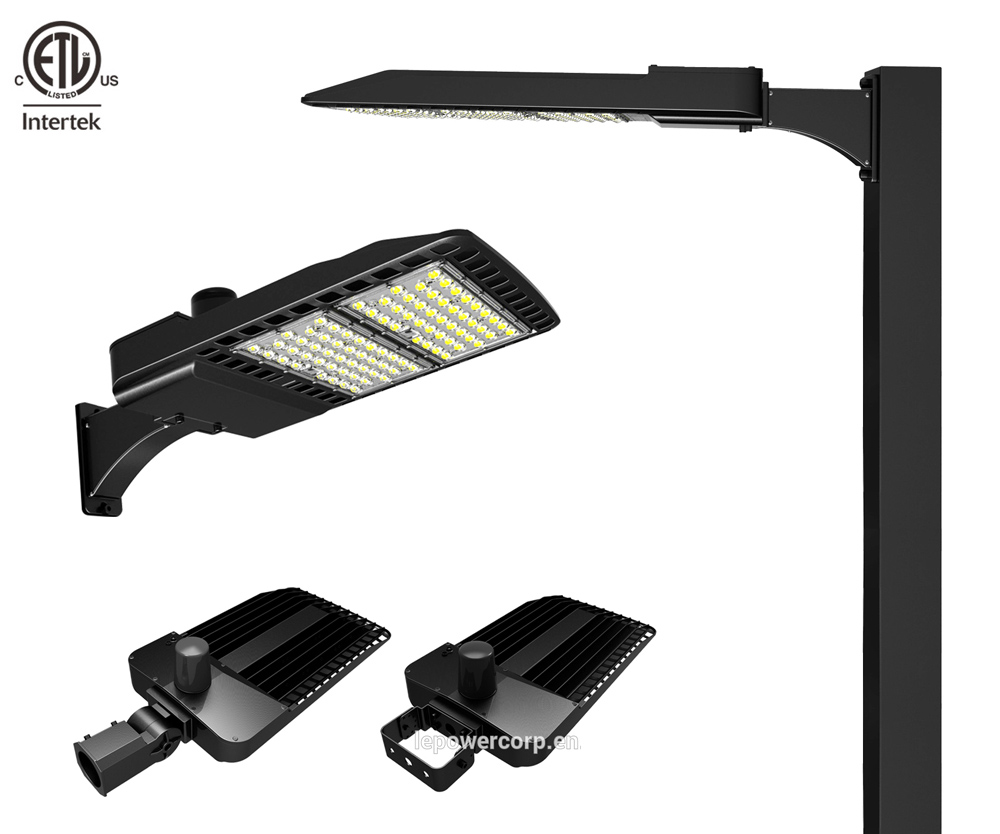 ETL listed 60w led shoebox street light North America led parking lot lights shoebox pole light 160lm/w IP66