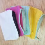 Recycled Cotton Canvas Cosmetic Zipper Bag Mini Size Colorful For Pads Packaging