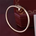 Real Gold JUSTE UN CLOU BRACELET YELLOW GOLD Thick Model Nail Bangle B6048217