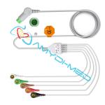 5 Leads ECG EKG Cables Compatible HP ECG Monitors