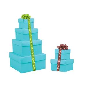 Quality Turquoise Mix Foldable Rigid Packaging Box With Lid Base wholesale