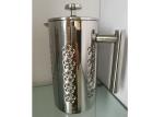 3D Embossed Stainless Steel Double Wall French Press Coffee Pot 1500ml