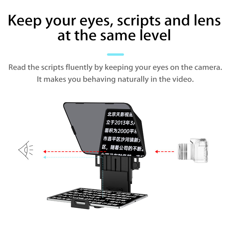TYSTVideo Universal Mobile Phone Teleprompter for Tik Tok Live Lightweight and Portable