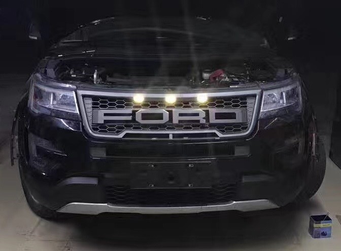 Ford New Explorer 2016 2017 Auto Spare Parts Modified Front Grille Black Chrome