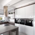 20mm High Gloss Island Kitchen Cabinets Units With Island Grey Carcase
