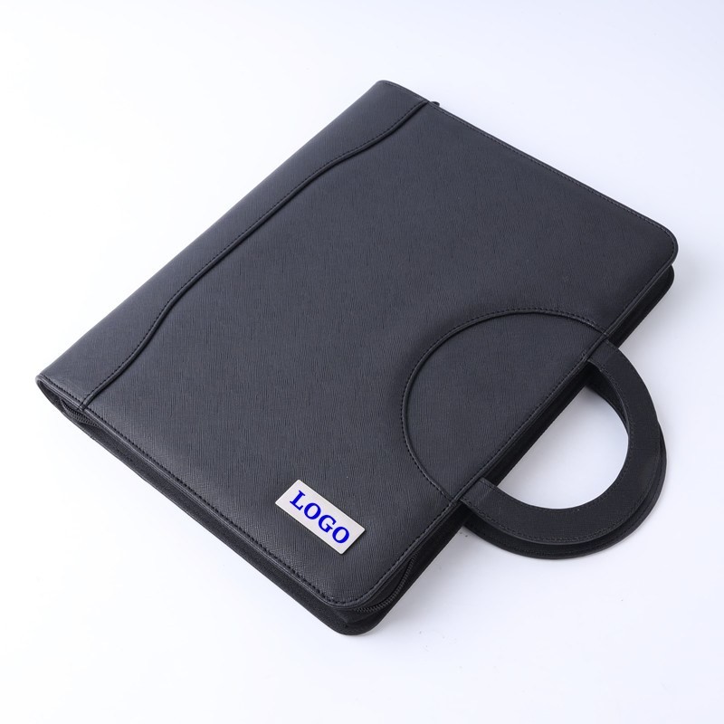 Promotion Business Waterproof Laptop Black Leather Document Organizer Lawyer Luxury Leather Briefcase