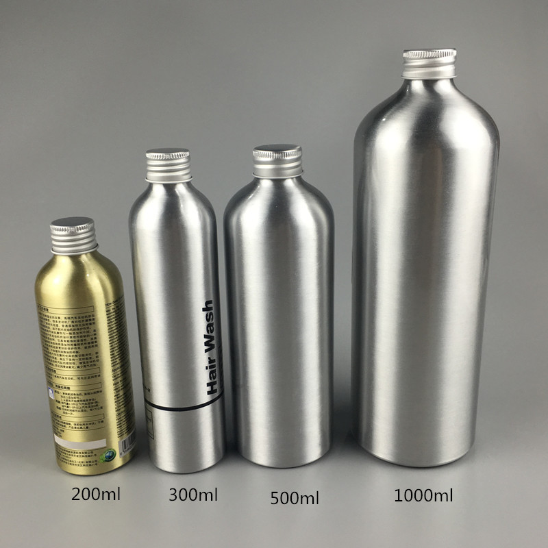 Customized Label Empty 100ml 200ml 300ml 500ml 1000ml Aluminum Bottles Spray Fine Mist Lid for Lotion Shampoo Essential Oil