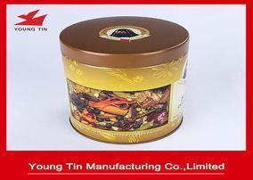 Quality CMYK Printing Round Metal Coffee Tin Containers Food Grade Tinplate Material wholesale