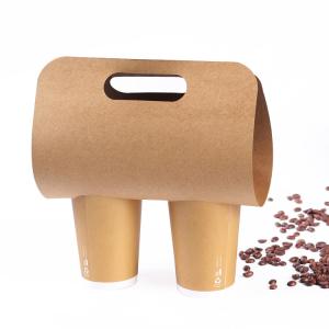 Quality 350g Kraft Single Double Cup Takeaway Coffee Cups Holder wholesale