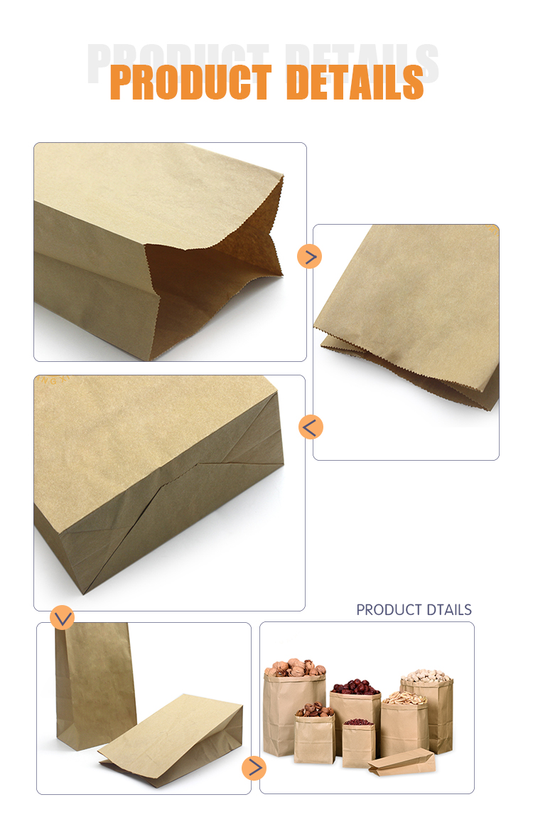 40gsm Pasta Noodle Food Grade Paper Bags With Plastic Window Dry Fruits Packing Bags OEM
