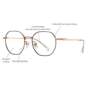 Quality Round Titanium Frame Glasses Unisex Anti Radiation Anti Blue Light wholesale