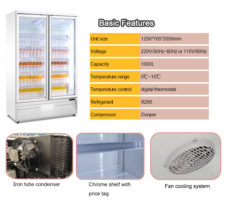 1/2 / 3 / 4 Doors Beverage Bottle Cooler Fridge Refrigerator For C Store
