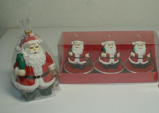 Xmas paraffin material santa claus candle handmade drawing with gift box package