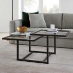Geometric Tempered Glass Coffee Tables Gold Stainless Steel Frame For Home Hotel