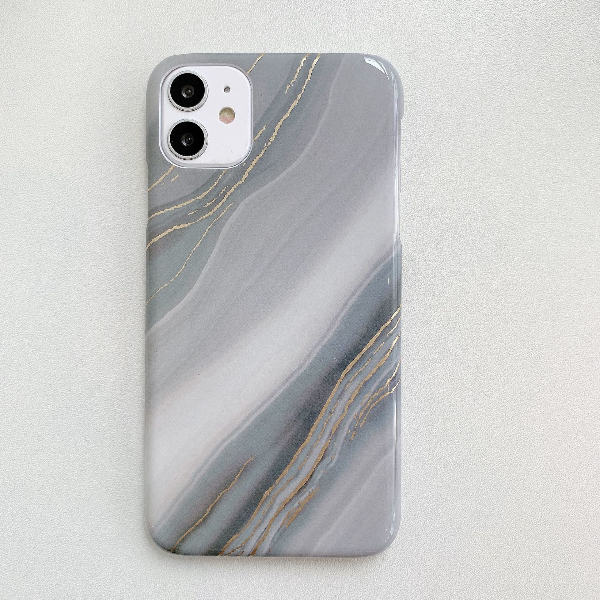Hard PC Phone Case Glossy Surface Golden Foil Shock Absorption Mobile Cover