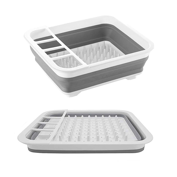 Square 36.5*12CM Folding Dish Drainer Rack Plastic Kitchen Storage Rack