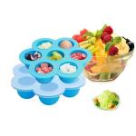 Egg Bites Mold Silicone Ice Trays Flower Shaped Plastic Cap Food Freezer Tray