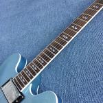 Hollow body jazz electric guitar, Blue Jazz Guitar,Rosewood Fingerboard
