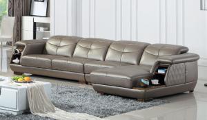 Quality luxury living room genuine leather sectional sofa with storage wholesale