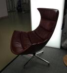 Designer leather chair ottoman furniture rotating lobster chair bentwood lounge
