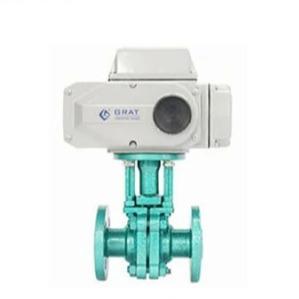 Quality Full Lined Ceramic Flanged Motorized Ball Valve For Acid Waste Water wholesale