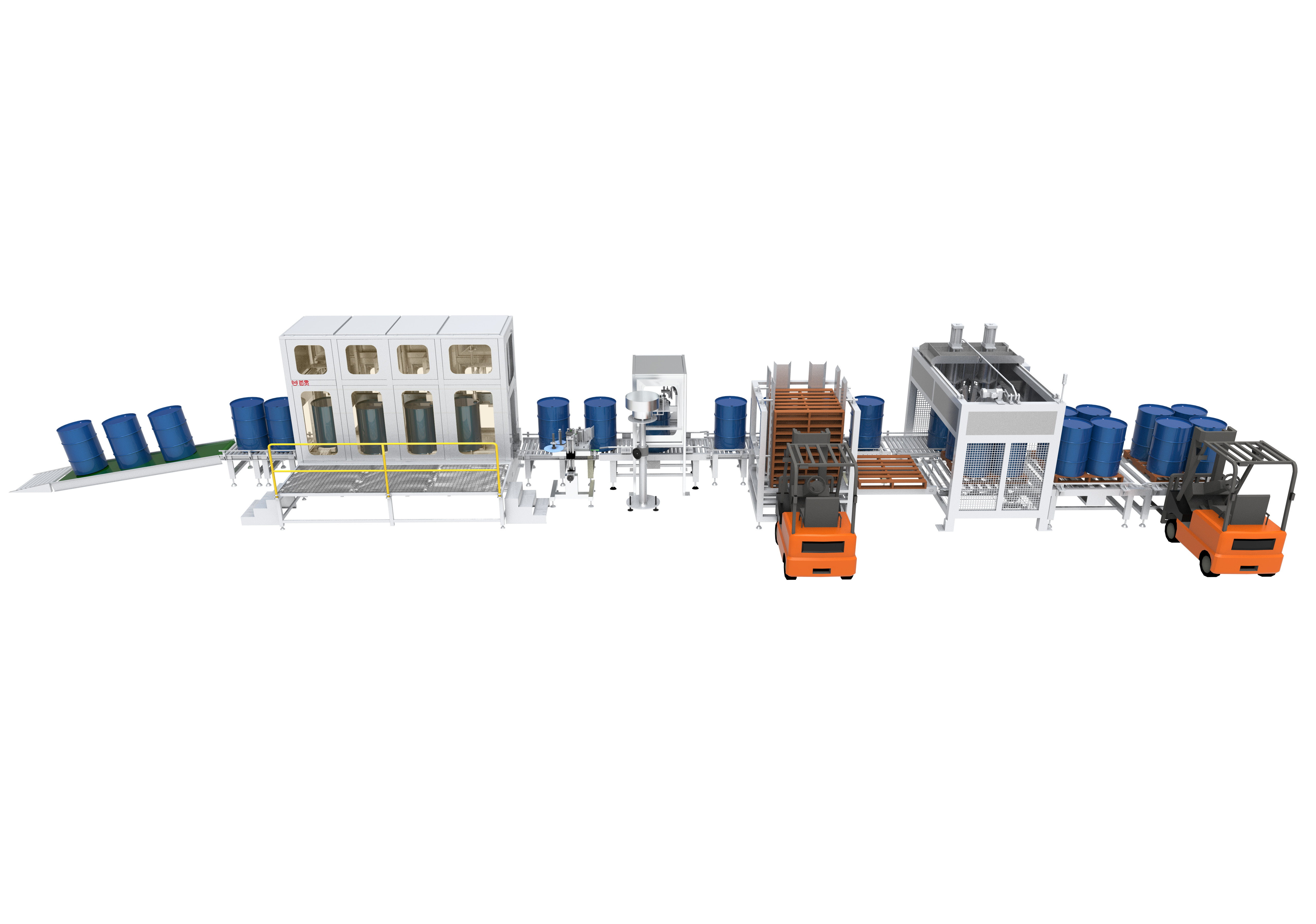 200L IBC Fully Automatic Multi-Functional Opening, Filling And Capping Production Line