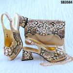 Spring Clutch Set for Nigerian Party OEM Ladies Fashion Italian Shoes and
