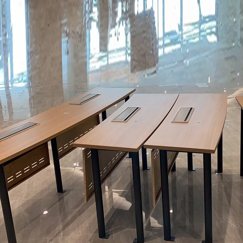 Customized Wooden Curved Conference Table Training Room Table For Student