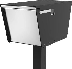 Quality Custom Logo Post Mount Black Stainless Steel Mailbox for Curbside Installation wholesale