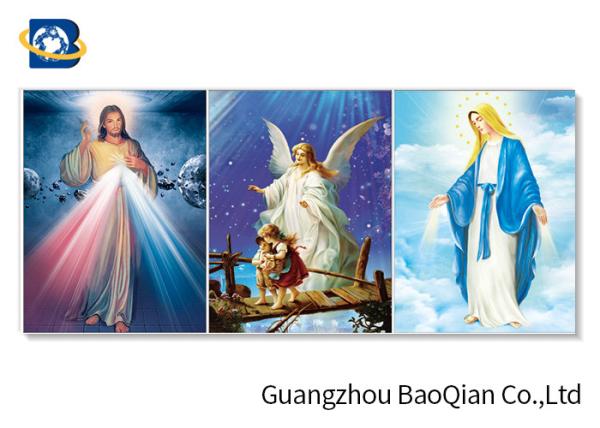 Home Decorative 3d Lenticular Flip Printings Of Religion , Wall Art / Picture /