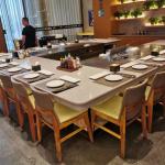 8 - 10 Seats Japanese Restaurant Teppanyaki Grill Table Rectangle Shape