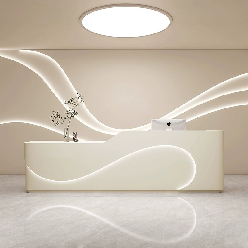 Modern Beauty Hospital Large Clinic Company Reception Counter with High Density Sheet