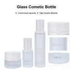 40ml/100ml/120ml/50g Glass White Cylindrical Frosted With White Lid For Cosmetic