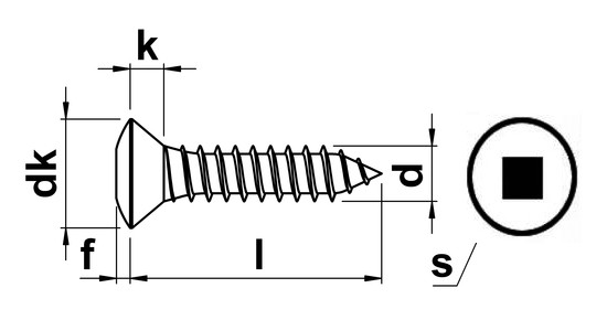 Oval Head Square Recess Socket 316 SS Self Tapping Screws For Aluminum Single Reverse Thread