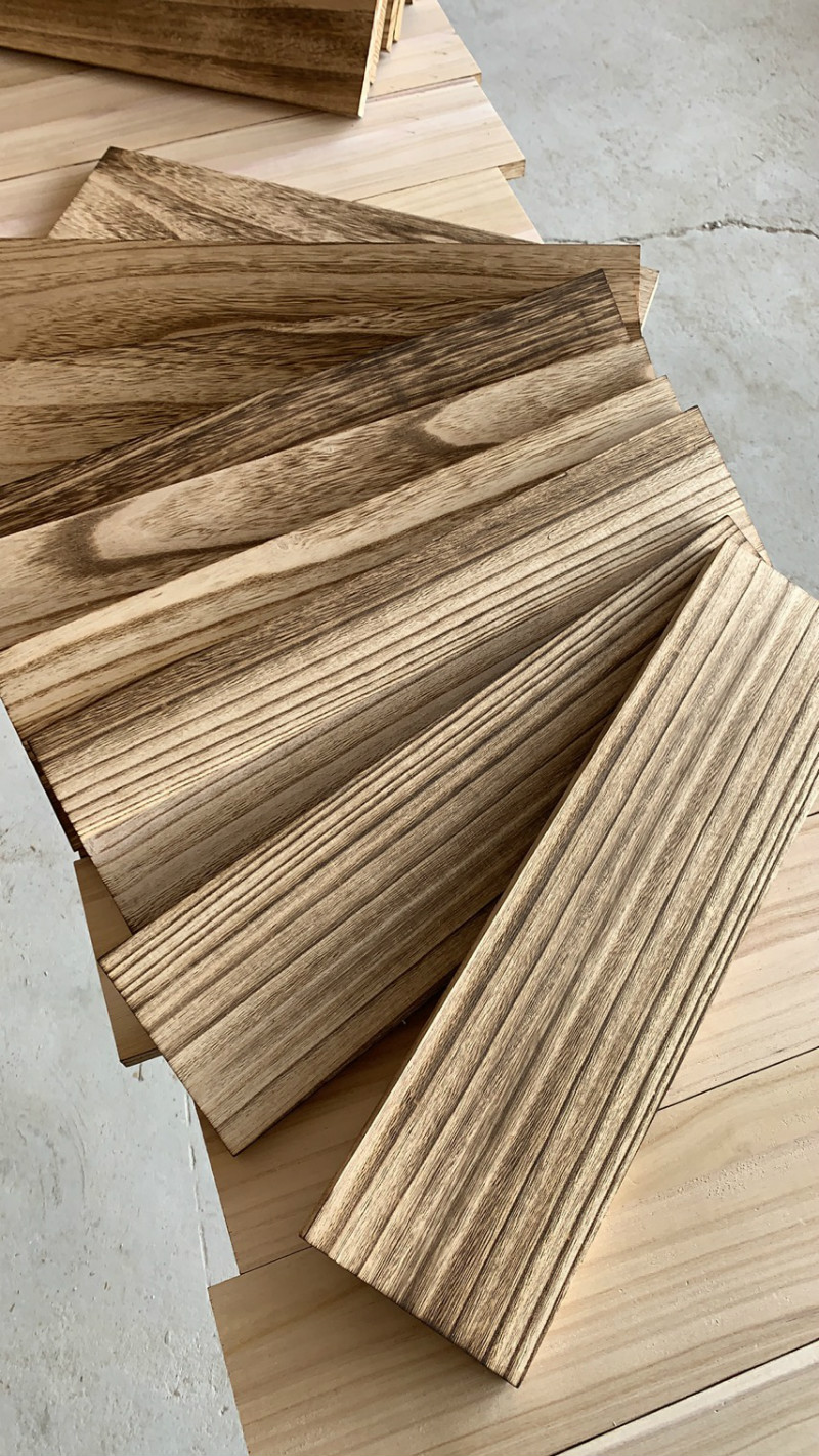 UV Painted Burnt Paulownia Wood Board Wall Frame Floating Frame in 100 1220 Mm Width
